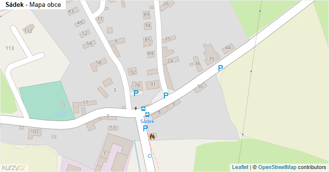 Sádek - mapa obce