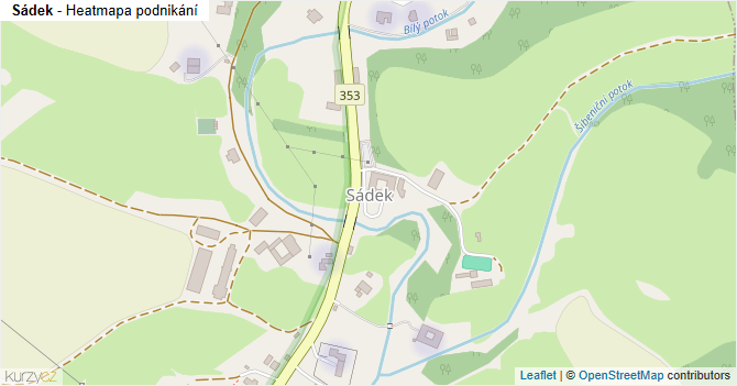 Sádek - mapa podnikání