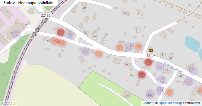 Sadov - mapa podnikání