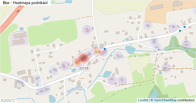 Bor - mapa podnikání
