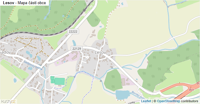 Lesov - mapa části obce