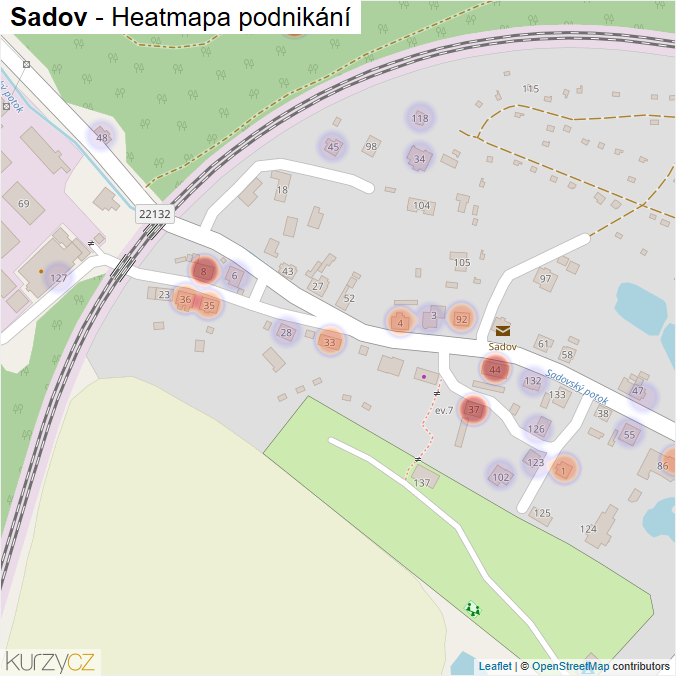 Mapa Sadov - Firmy v části obce.