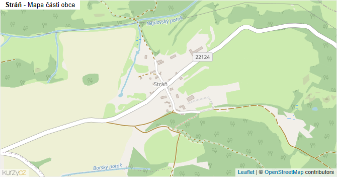 Stráň - mapa části obce