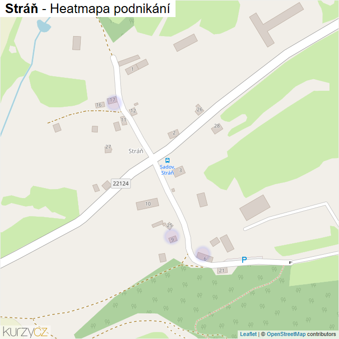 Mapa Stráň - Firmy v části obce.