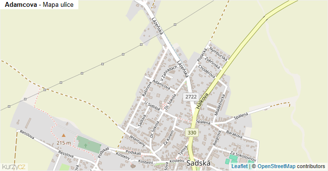 Adamcova - mapa ulice