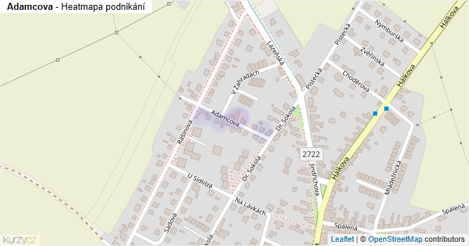 Adamcova - mapa podnikání