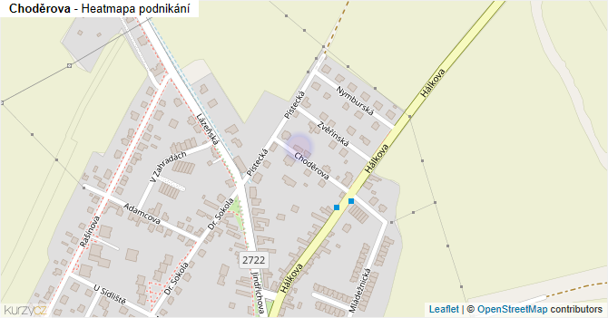 Choděrova - mapa podnikání