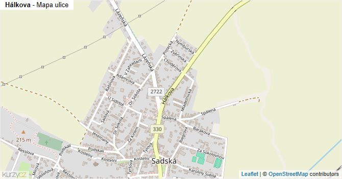 Hálkova - mapa ulice