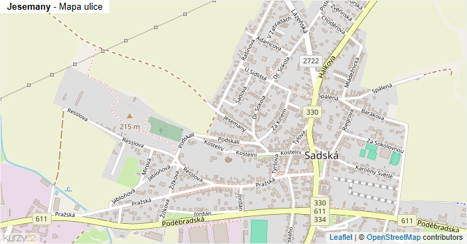 Jesemany - mapa ulice