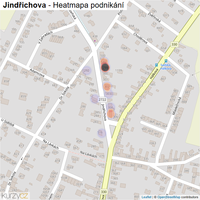 Mapa Jindřichova - Firmy v ulici.