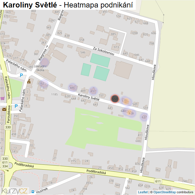 Mapa Karoliny Světlé - Firmy v ulici.