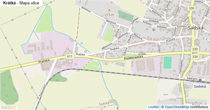 Krátká - mapa ulice