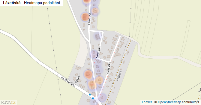 Lázeňská - mapa podnikání