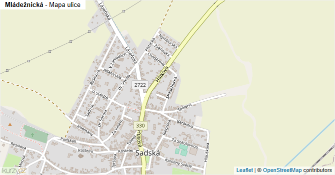 Mládežnická - mapa ulice