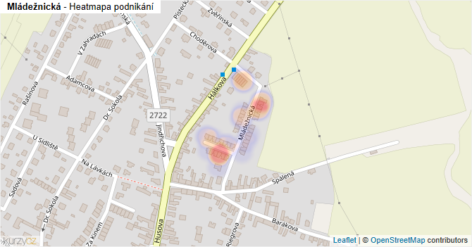 Mládežnická - mapa podnikání