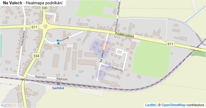 Na Valech - mapa podnikání