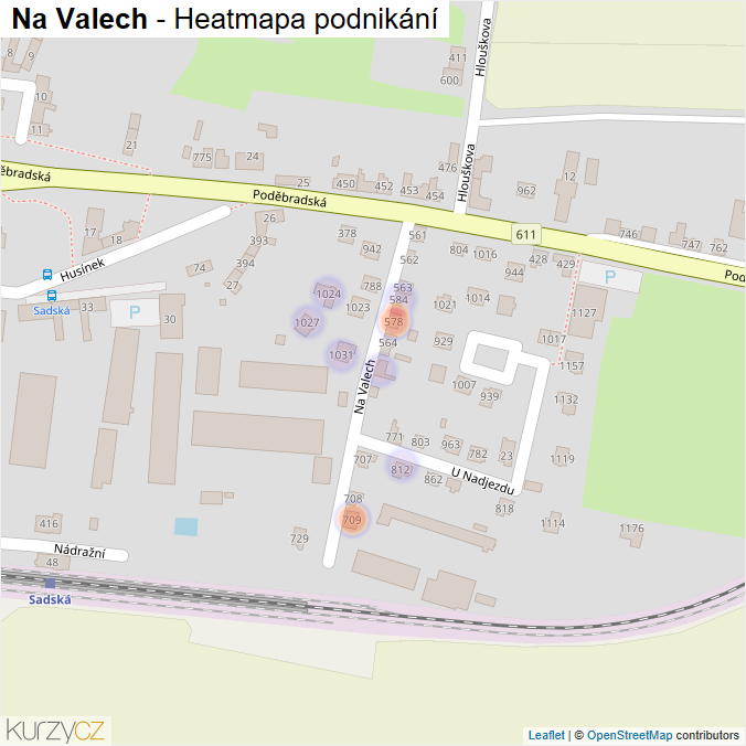 Mapa Na Valech - Firmy v ulici.