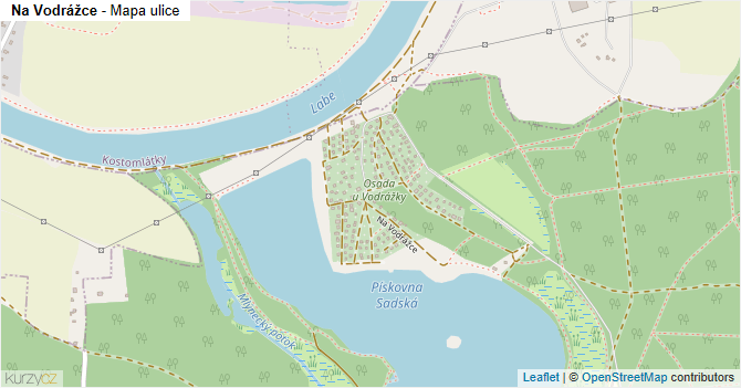 Na Vodrážce - mapa ulice