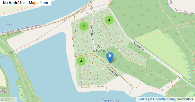 Na Vodrážce - mapa firem