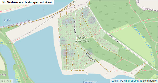 Na Vodrážce - mapa podnikání