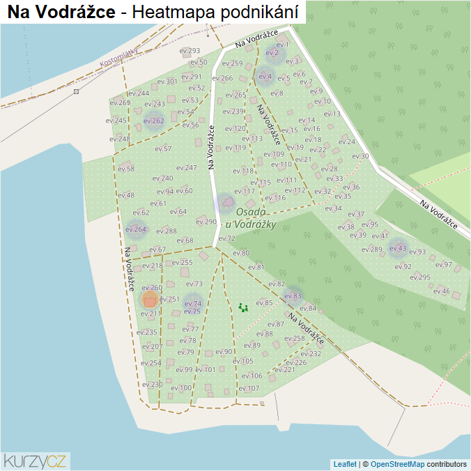 Mapa Na Vodrážce - Firmy v ulici.