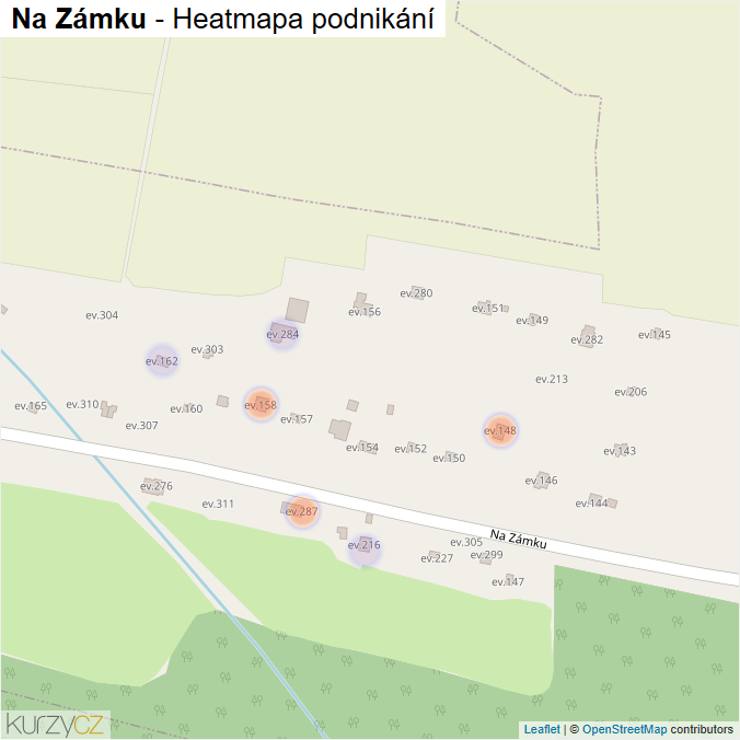 Mapa Na Zámku - Firmy v ulici.