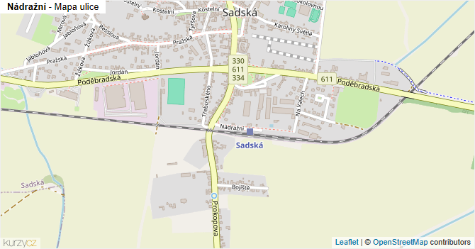 Nádražní - mapa ulice