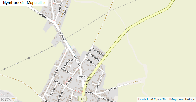 Nymburská - mapa ulice