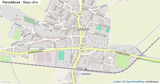 Paroubkova - mapa ulice