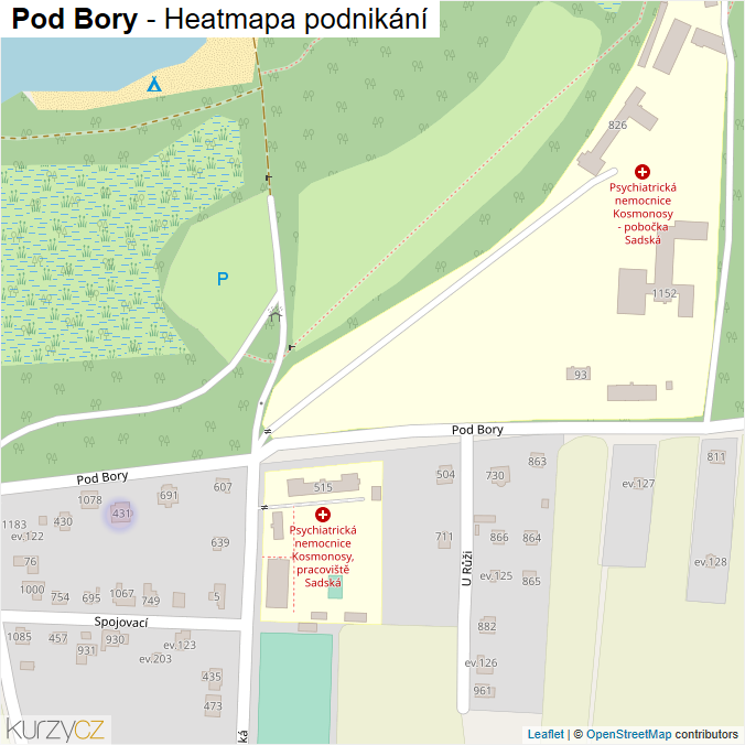 Mapa Pod Bory - Firmy v ulici.