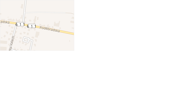 Poděbradská v obci Sadská - mapa ulice
