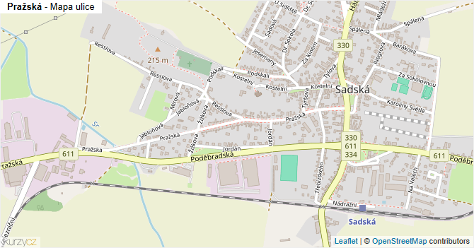 Pražská - mapa ulice