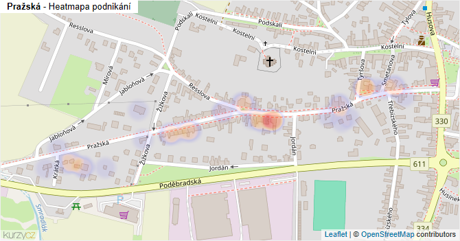 Pražská - mapa podnikání