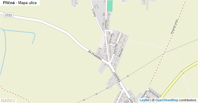 Příčná - mapa ulice