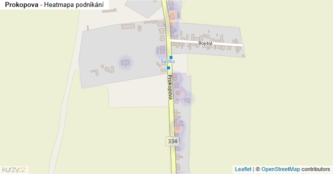 Prokopova - mapa podnikání