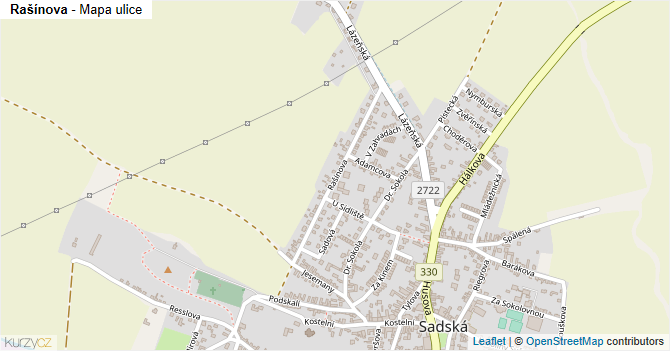 Rašínova - mapa ulice