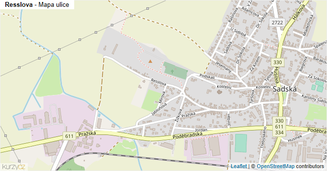 Resslova - mapa ulice