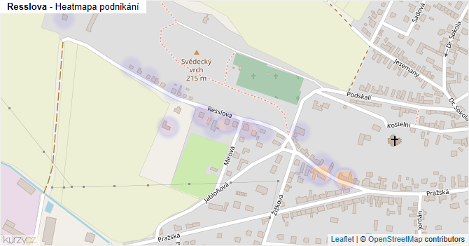 Resslova - mapa podnikání