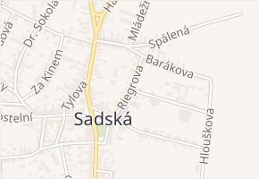 Riegrova v obci Sadská - mapa ulice