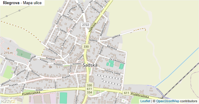 Riegrova - mapa ulice