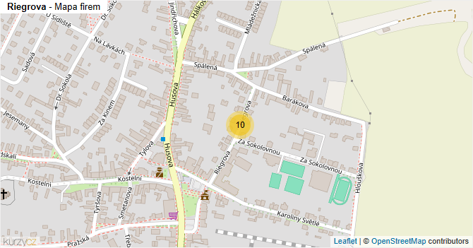 Riegrova - mapa firem