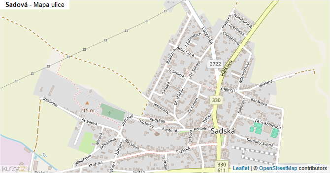 Sadová - mapa ulice