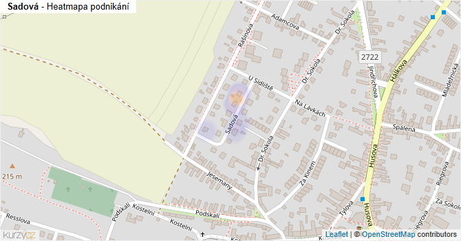 Sadová - mapa podnikání