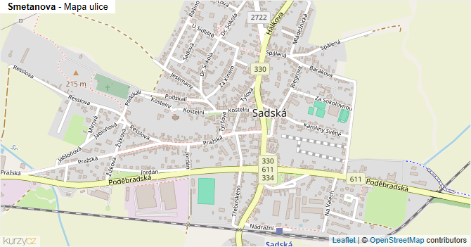 Smetanova - mapa ulice