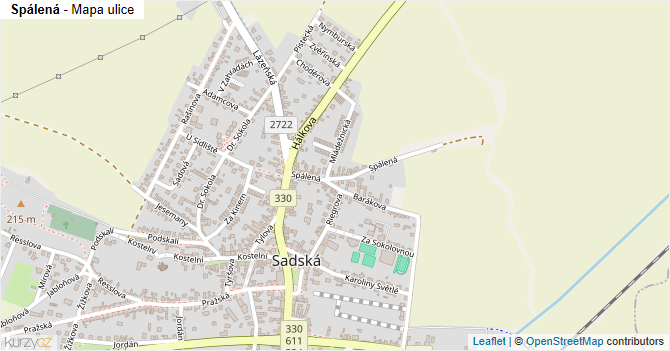 Spálená - mapa ulice