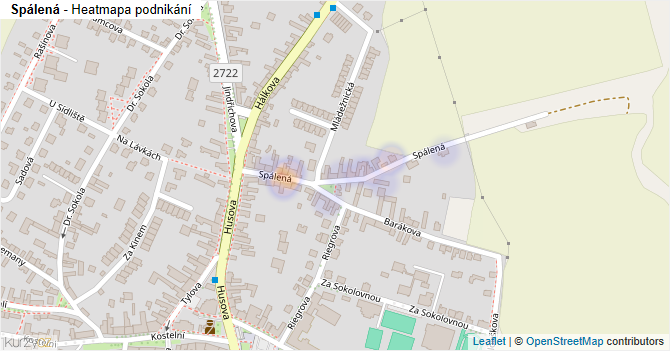 Spálená - mapa podnikání