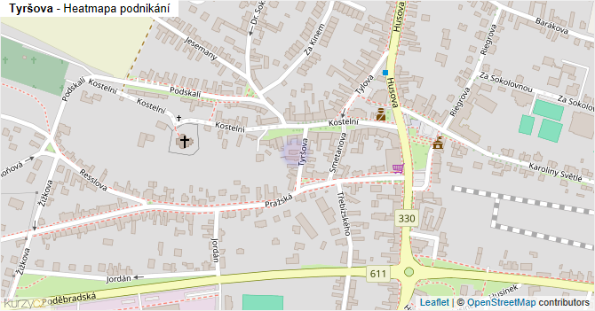 Tyršova - mapa podnikání