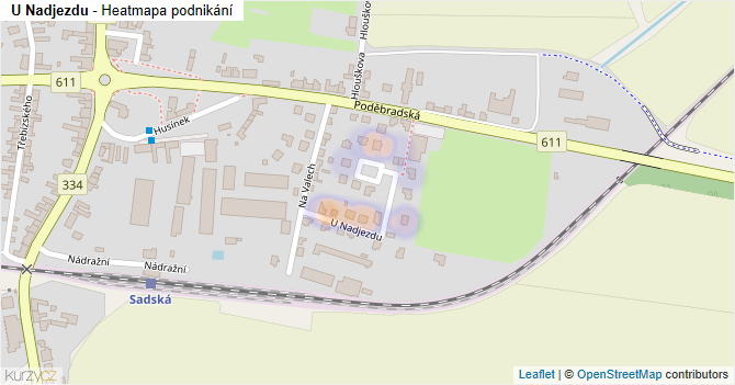 U Nadjezdu - mapa podnikání