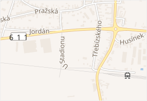 U Stadionu v obci Sadská - mapa ulice