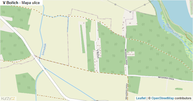 V Bořích - mapa ulice